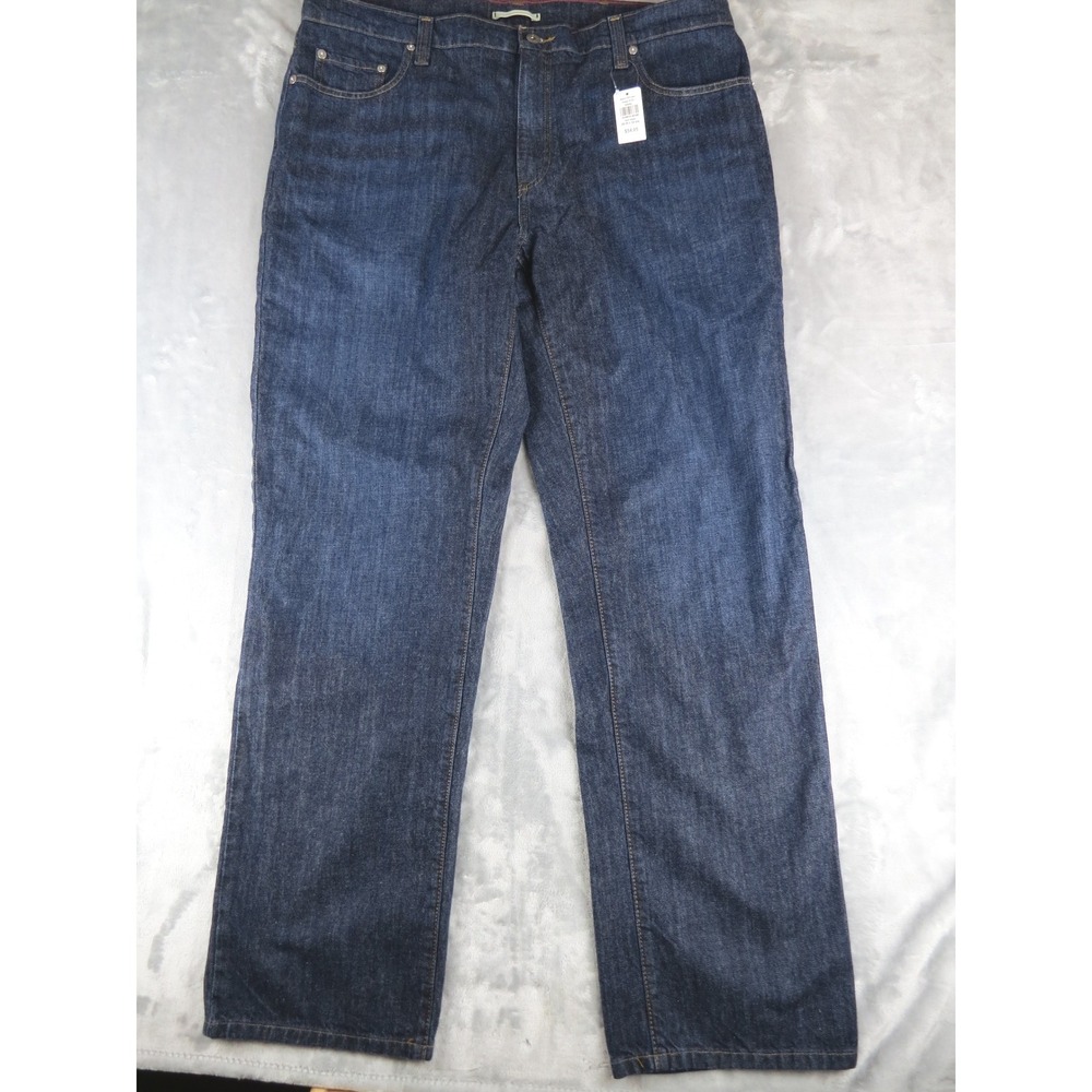 L.L. Bean Men’s Straight Jeans in Dark Blue Denim